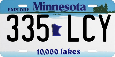 MN license plate 335LCY