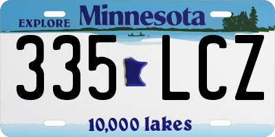 MN license plate 335LCZ