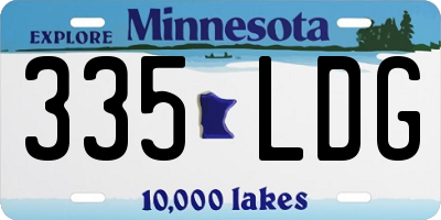 MN license plate 335LDG