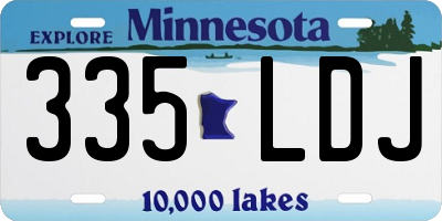 MN license plate 335LDJ