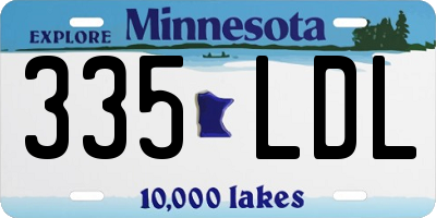 MN license plate 335LDL