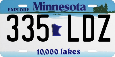 MN license plate 335LDZ
