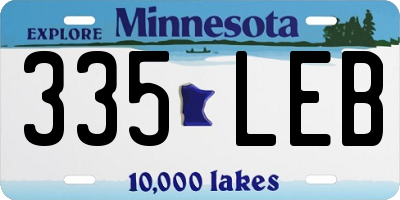 MN license plate 335LEB