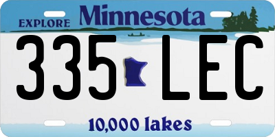 MN license plate 335LEC