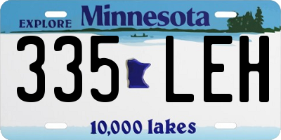 MN license plate 335LEH