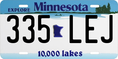 MN license plate 335LEJ