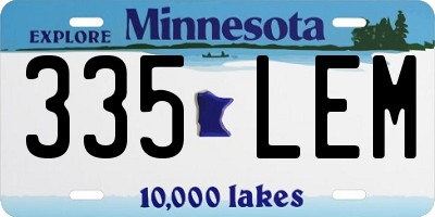 MN license plate 335LEM