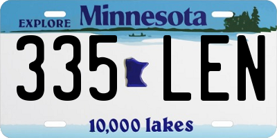 MN license plate 335LEN