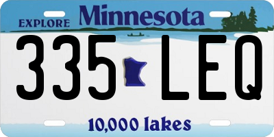 MN license plate 335LEQ