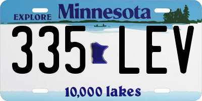 MN license plate 335LEV