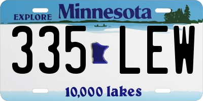 MN license plate 335LEW