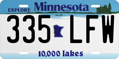MN license plate 335LFW