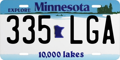 MN license plate 335LGA