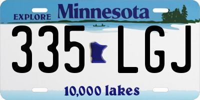 MN license plate 335LGJ