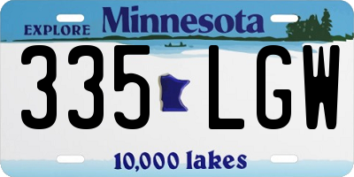 MN license plate 335LGW