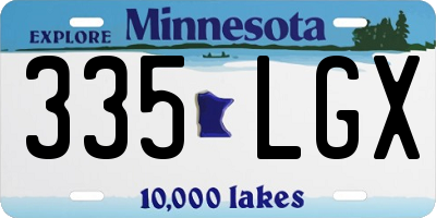 MN license plate 335LGX
