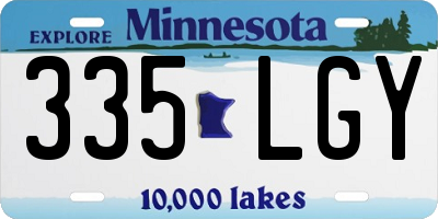 MN license plate 335LGY