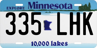 MN license plate 335LHK