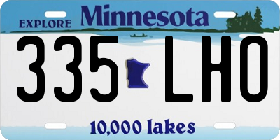 MN license plate 335LHO