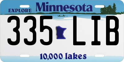 MN license plate 335LIB