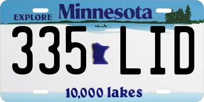 MN license plate 335LID