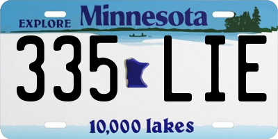 MN license plate 335LIE