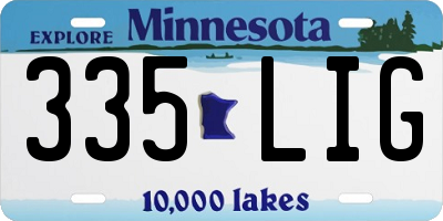 MN license plate 335LIG