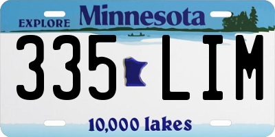 MN license plate 335LIM