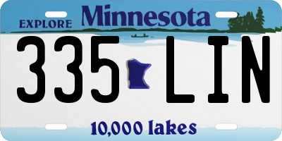 MN license plate 335LIN