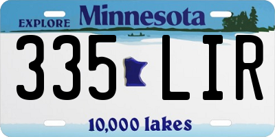 MN license plate 335LIR