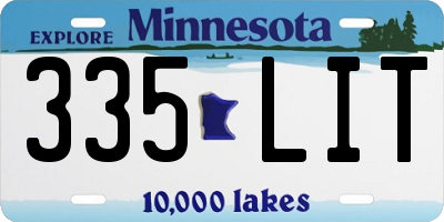 MN license plate 335LIT