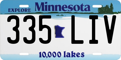 MN license plate 335LIV