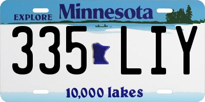 MN license plate 335LIY