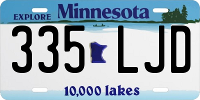 MN license plate 335LJD