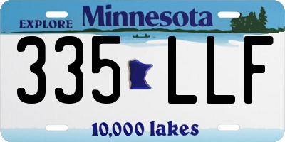 MN license plate 335LLF