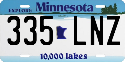 MN license plate 335LNZ