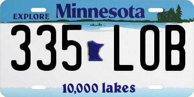 MN license plate 335LOB