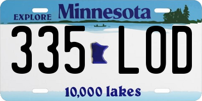 MN license plate 335LOD
