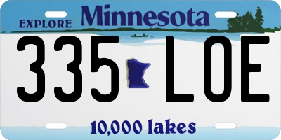 MN license plate 335LOE