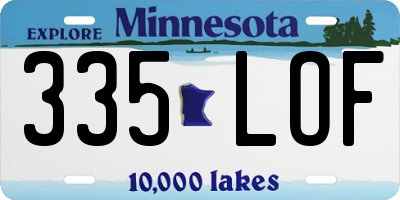 MN license plate 335LOF