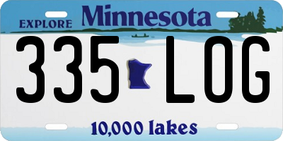 MN license plate 335LOG