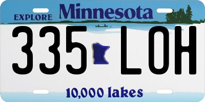 MN license plate 335LOH