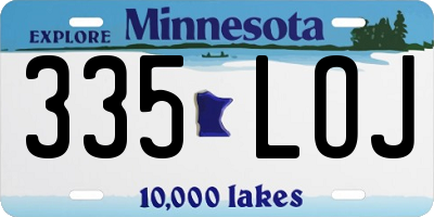 MN license plate 335LOJ