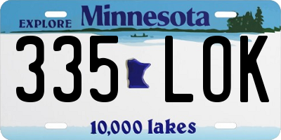 MN license plate 335LOK