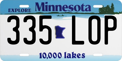 MN license plate 335LOP