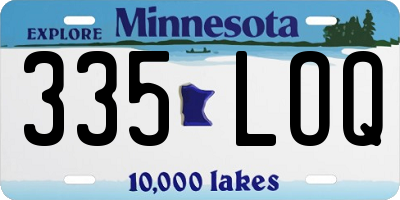 MN license plate 335LOQ