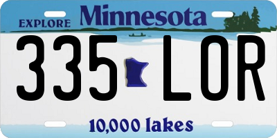 MN license plate 335LOR