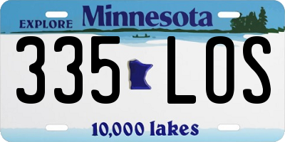 MN license plate 335LOS