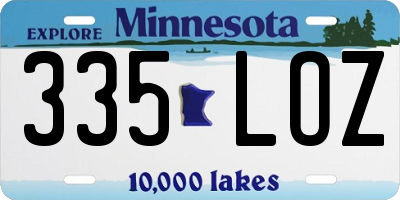 MN license plate 335LOZ
