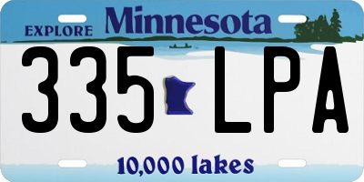MN license plate 335LPA